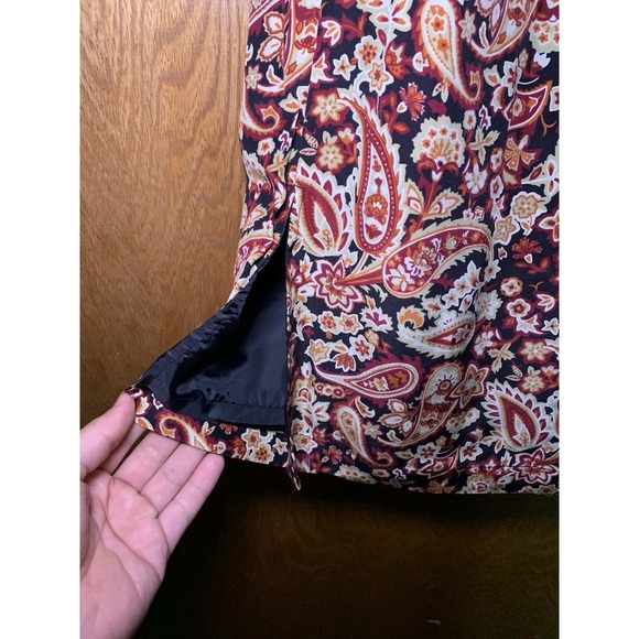 Vintage Merona Silk Paisley Floral Print Business Casual Pencil Skirt Sz 2 NWT - Picture 6 of 8